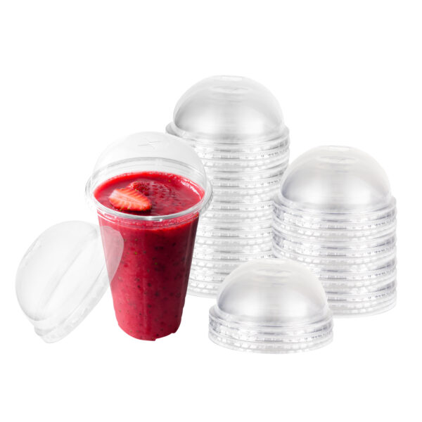12-24 OZ. CLEAR COLD CUP DOME LID WITH STRAW SLOT - 1000/CS